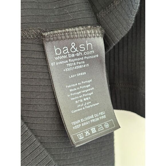 ba&sh Taylor Long Sleeve Bodycon Dress Women's Black Size Small - Picture 5 of 5